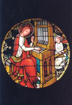 Die heilige Cäcilia an der Orgel