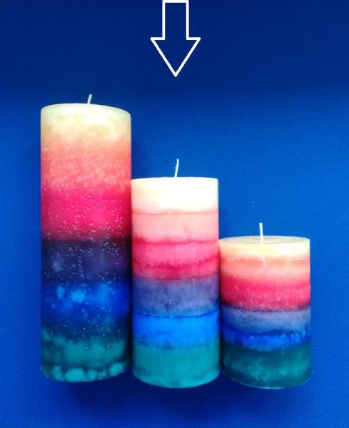 Regenbogenkerze 15cm