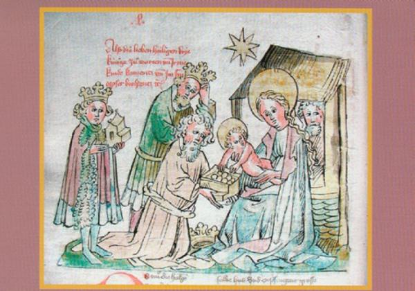 Der Stern von Bethlehem führt die heiligen drei Könige zur Krippe
