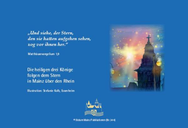 Die heiligen drei Könige folgen dem Stern in Mainz über den Rhein